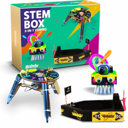 Be Cre8v 3 in 1 Robotics, Electronics & Science Combo for Kids Over 6 Years