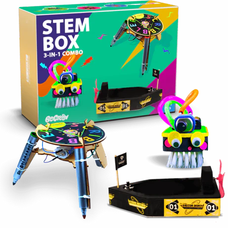 Be Cre8v 3 in 1 Robotics, Electronics & Science Combo for Kids Over 6 Years