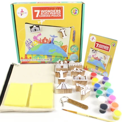 7 Wonders Block Painting Canvas Pouch Activity Kit