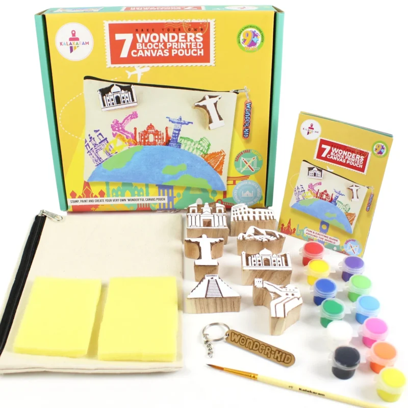7 Wonders Block Painting Canvas Pouch Activity Kit
