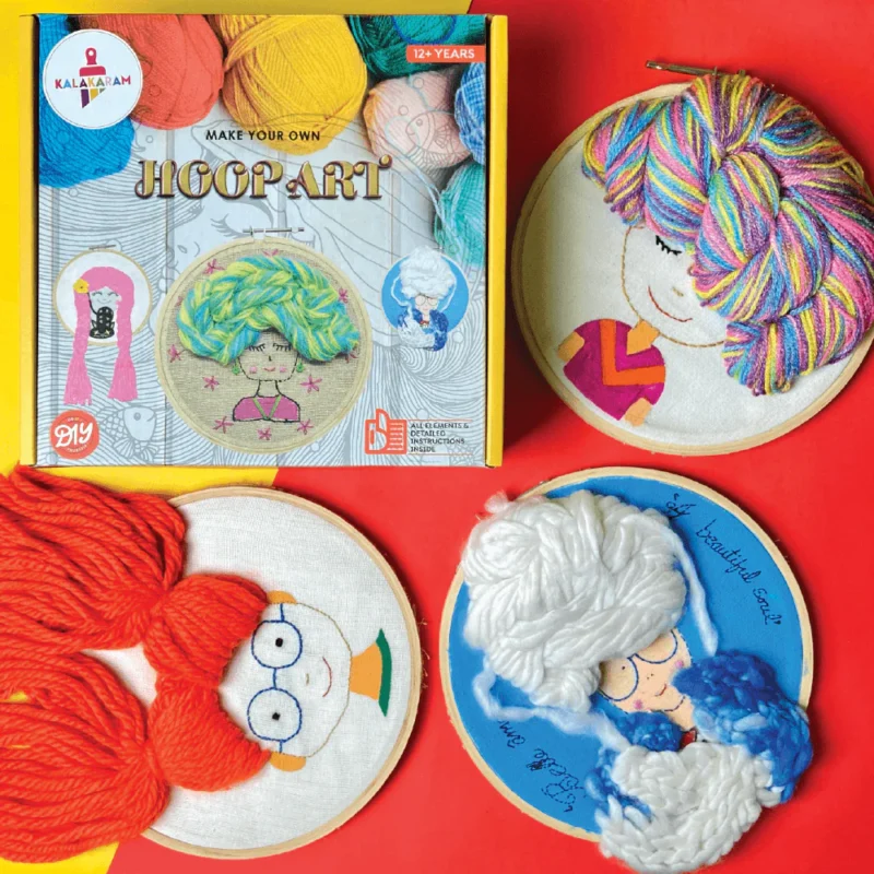 Hoop Art Embroidery Kit | Knitting Craft | Decorative Hoops