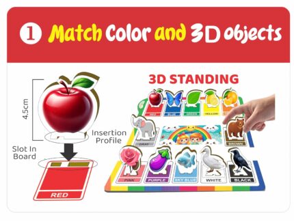 My Color World 6-in-1 Play Kit, Educational Learning Set with Magnetic Objects, Coloring Activities, Card Game for Ages 3-6 Years