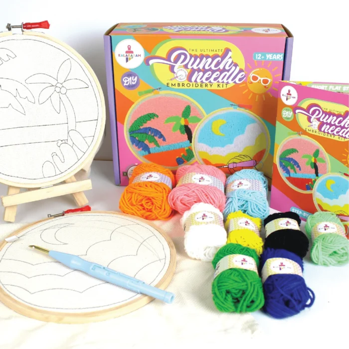 Kalakaram Punch Needle Embroidery Kit | Tufting Art | Modern Craft ...