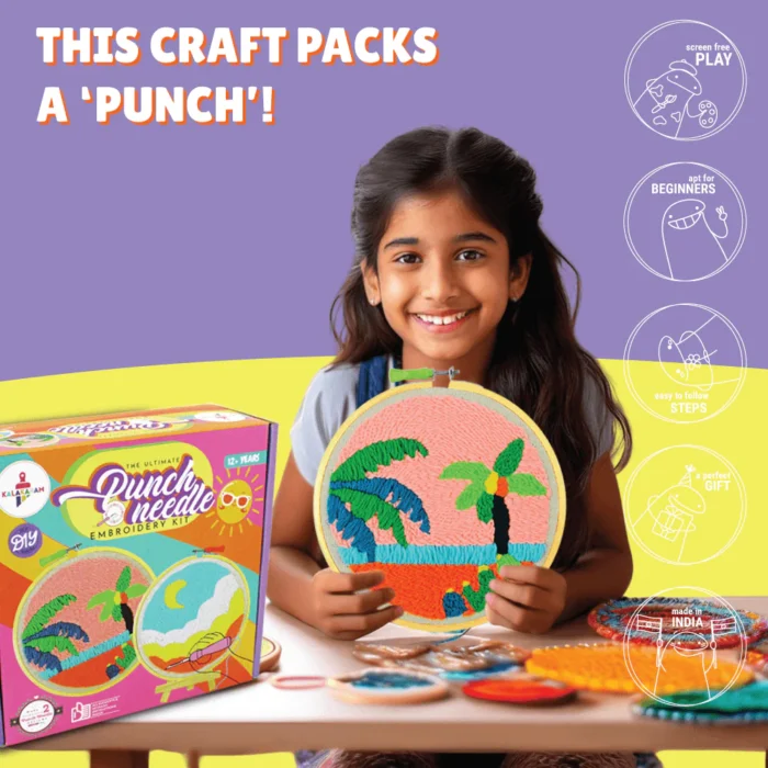 Kalakaram Punch Needle Embroidery Kit | Tufting Art | Modern Craft ...