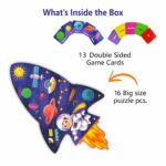 Shape Puzzle Game | 16 Big Puzzle Pieces with Game Cards for Learning & Fun | Object and Colour Recognition Game for Kids 3-7 Years Old – Educational Toys for Children