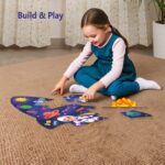 Shape Puzzle Game | 16 Big Puzzle Pieces with Game Cards for Learning & Fun | Object and Colour Recognition Game for Kids 3-7 Years Old – Educational Toys for Children