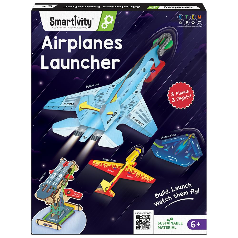 Smartivity 3in1 Airplanes Launcher Toy for Kids 6-12