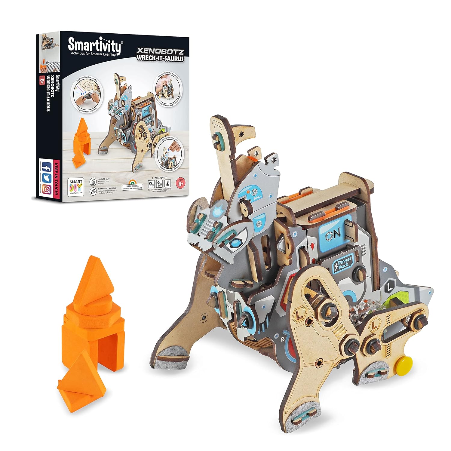 Smartivity Xenobotz Wreck It Saurus for 8+ Years Boys and Girls, STEM, Learning, Educational and Construction Activity Toy Gift Smartivity Xenobotz Wreck It Saurus for 8+ Years Boys and Girls