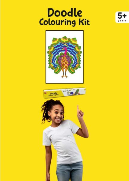 Doodle Colouring Kit for Kids | 4 Giant Colouring Posters & 12 Sketch Pens | DIY Art and Craft Se