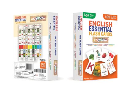Zigyasaw English Essential Mega Combo Flash Cards - Early Learning (Set of 10) | Easy & Fun Way of Learning for 3 Years+ Old Kids - 102 Cards Set
